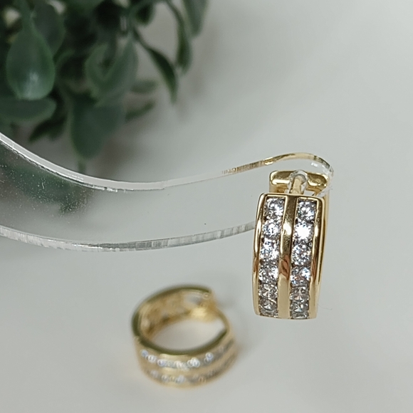 Elegant Gold and Silver Hoop Earrings - Picture 12 of 12